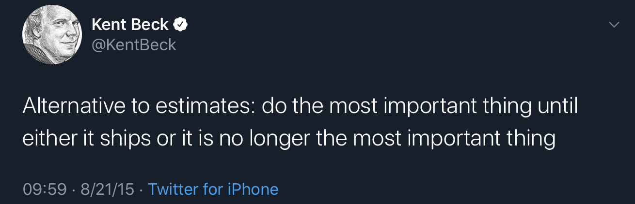 KentBeck-NoEstimates-tweet.png